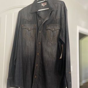 True Religion Western Style shirt denim black